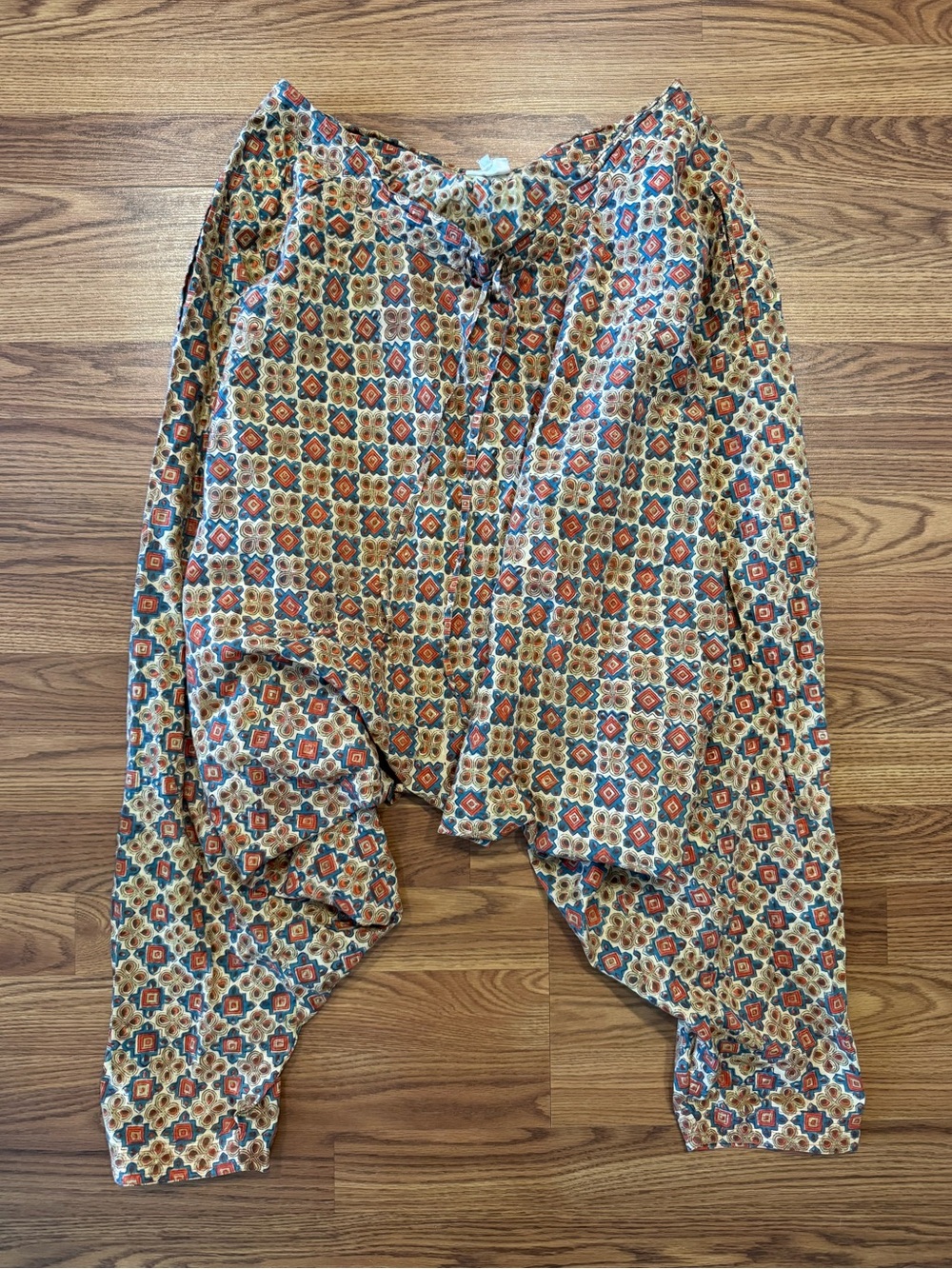 Anokhi Cotton Print Harem Pants | Size S/M | Made in India